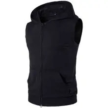 Хит, летняя спортивная одежда для улицы, мужская майка с большим карманом на молнии с капюшоном, топ, быстросохнущая Спортивная Толстовка