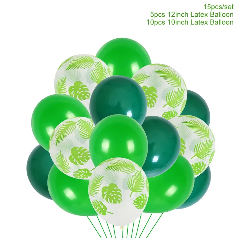 PATIMATE темно-зеленые шары тропический лес День рождения украшение пальмовый лист шар для детей джунгли для вечеринки в стиле сафари Декор - Цвет: 11