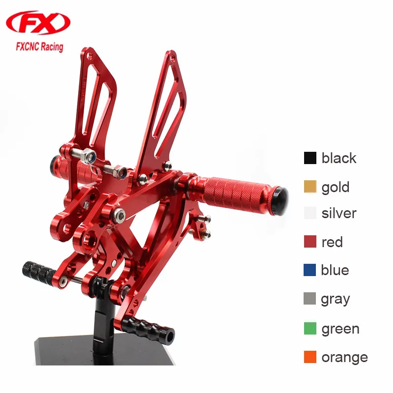 

CNC Aluminum Adjustable Motorcycle Rearsets Rear Set Foot Pegs Pedal Footrest For KAWASAKI Ninja ZX6R ZX636 ZX 6R 2003 2004