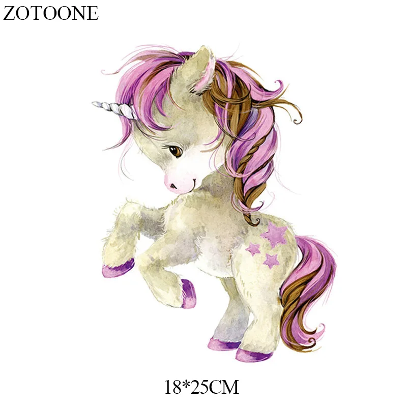 ZOTOONE Cool Unicorn Patches Iron on Transfers for Clothing DIY T-shirt Heat Transfer Vinyl Stickers for Clothes Thermal Press E