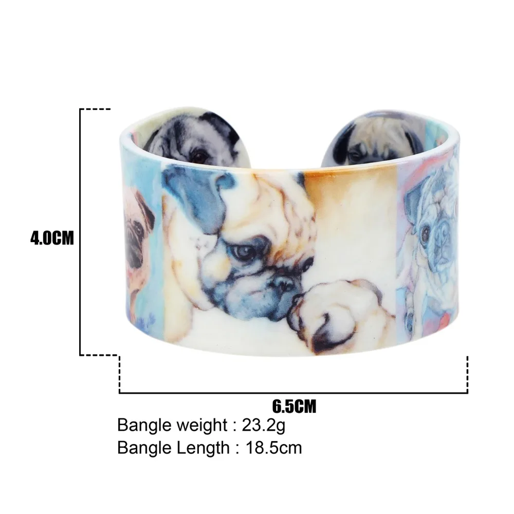 Пластиковые браслеты с собакой Bonsny из мультфильма Bulldog индийские модные