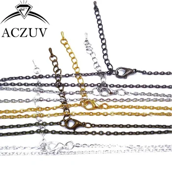 120piece 3x4mm Silver/Gold/Bronze/Rhodium/Black/Gunmetal Metal Flat Cable Chain Necklaces W/ Lobster Clasp Extender 120piece 3x4mm Silver/Gold/Bronze/Rhodium/Black/Gunmetal Metal Flat Cable Chain Necklaces W/ Lobster Clasp Extender