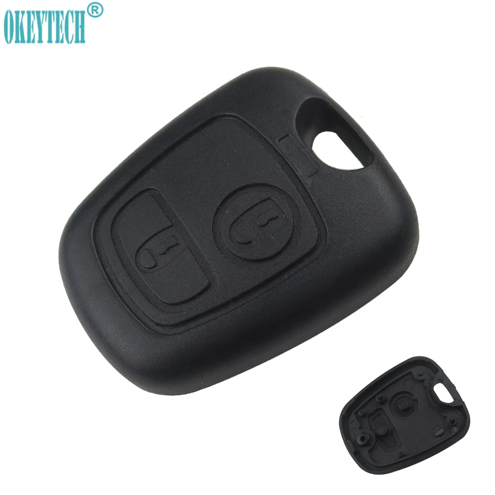 OkeyTech 2 Buttons Replace Remote Car Key Shell Fob Case Replacement For Citroen Front key Cover For Peugeot 107 207 307 407 206