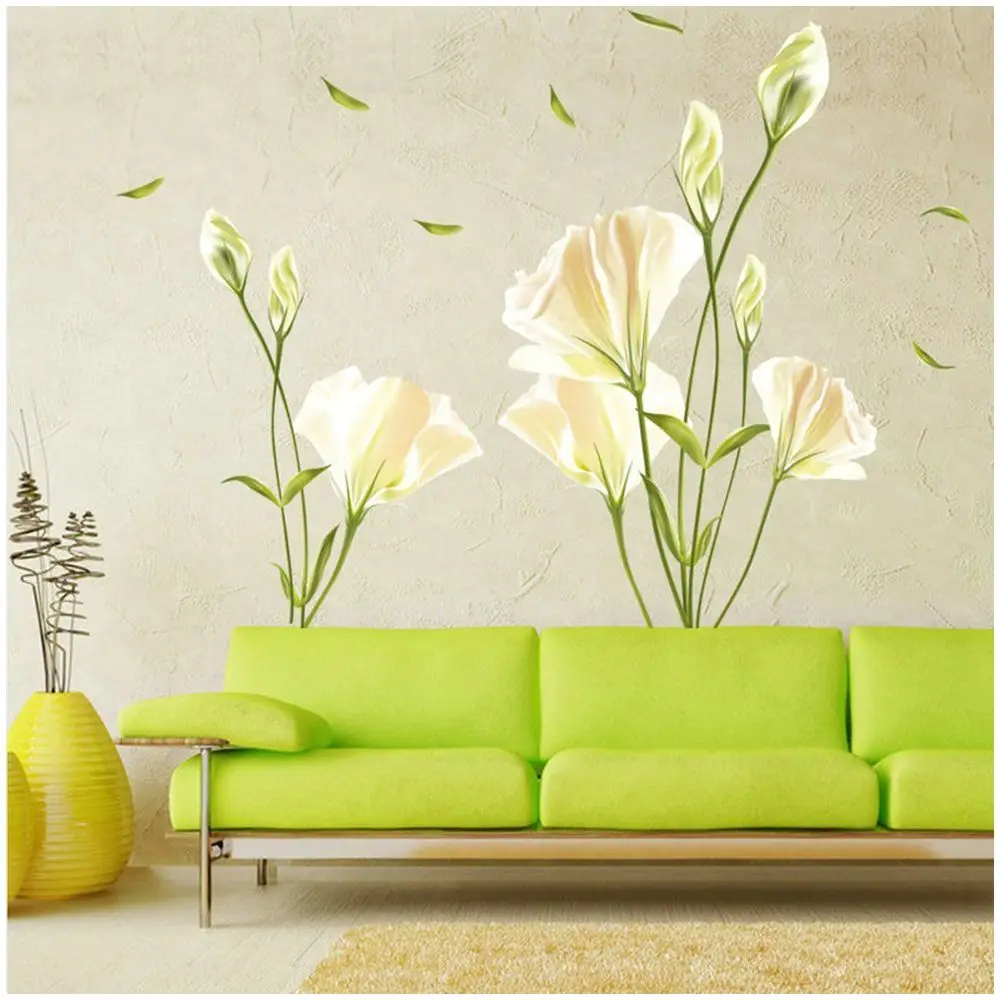 Beautiful Lily Flower Wall Stickers Art Decal Murals Removable