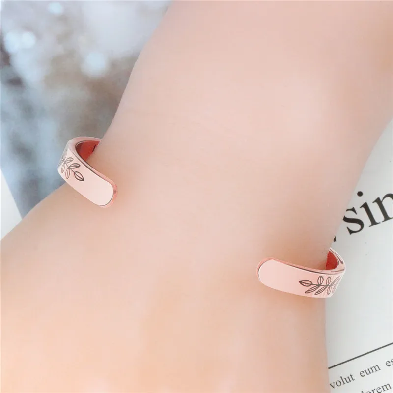 316 титановые браслеты C shaped из нержавеющей стали 6 мм Браслет манжета для женщин и
