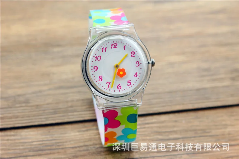 Детские нетоксичные Защита окружающей среды водонепроницаемые желе часы девушки Конфета цветной цветок сломанный цветок наручные часы - Цвет: Многоцветный