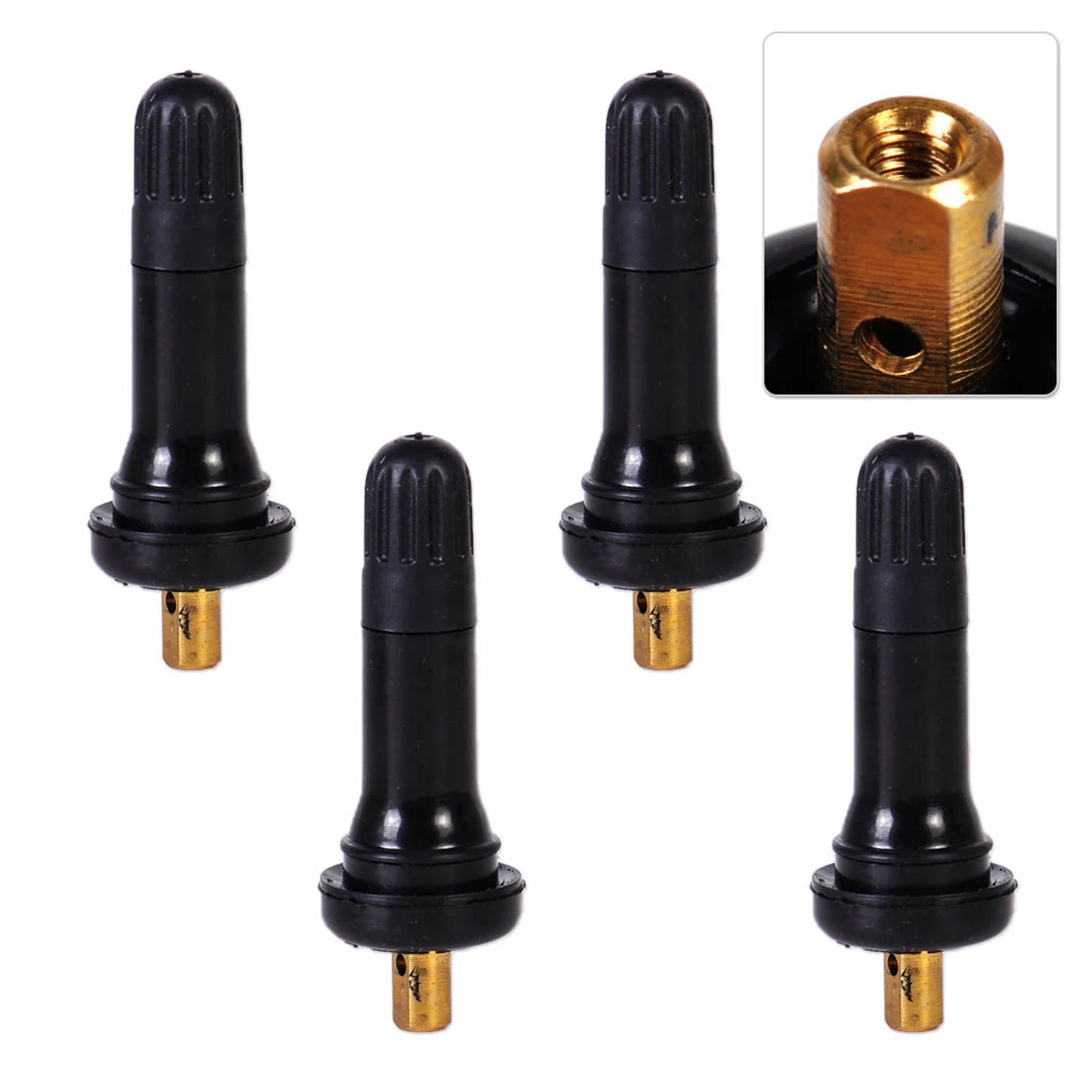 

DWCX New 4Pcs Tire Pressure Monitor Sensor TPMS Snap In Tire Valve Stems M-20008 Fit for Buick Cadillac Chevy GMC Hummer Pontiac