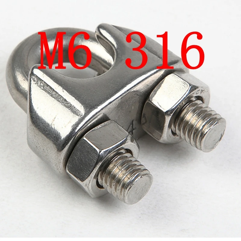 M6,6mm Wire Rope Clip Stainless Steel Commercial Heavy Duty Cable Clamp