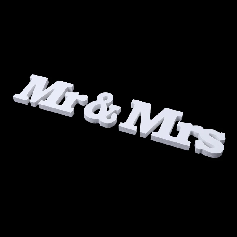 Свадебные украшения Mr & Mrs белые деревянные буквы знак для милая Таблица Декор