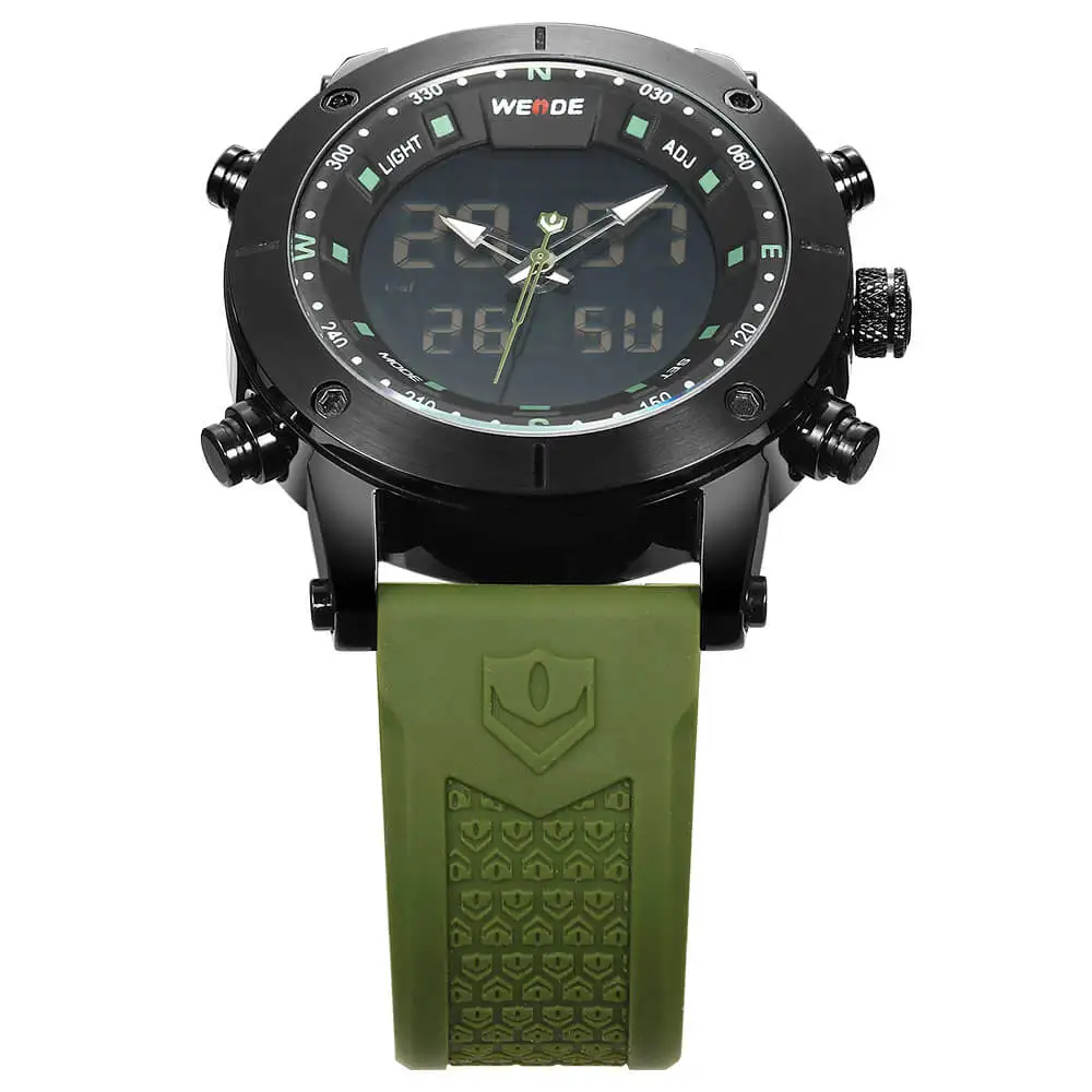 WEIDE luxury Genuine LCD digital Sport fitness watch alarm clock men Water Resistant Analog Quartz watches box original lmen's