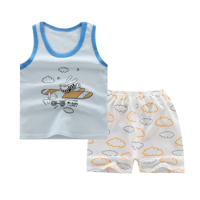 Loozykit/комплект летней одежды для маленьких мальчиков и девочек; детские спортивные костюмы; хлопковое нижнее белье+ штаны; комплект одежды - Цвет: Style 27