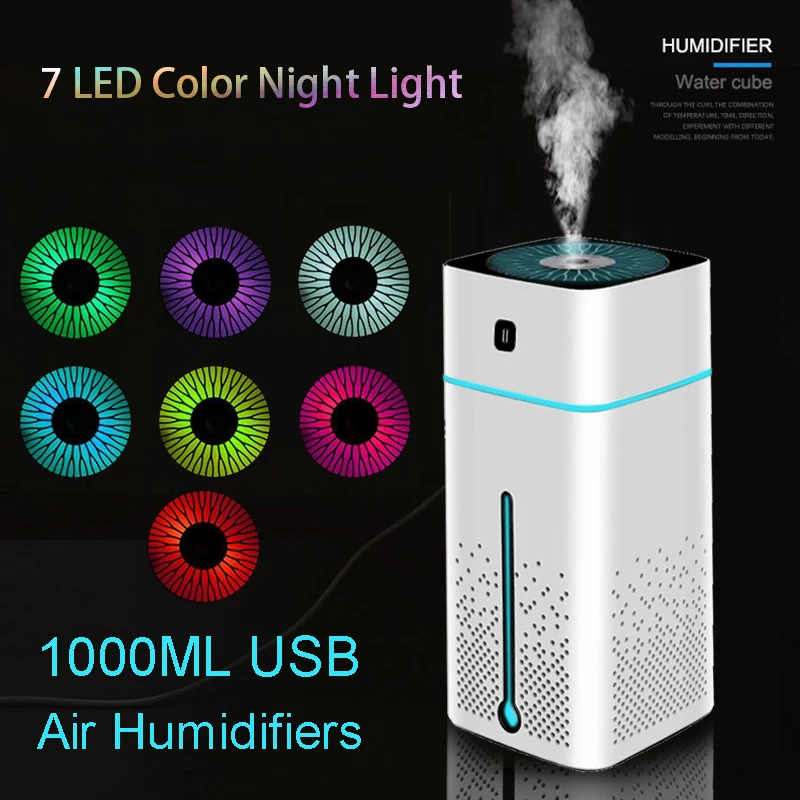 

1000ml USB portable Air Humidifier aroma oil diffuser Atomizer Ultrasonic humidificador Aromatherapy Capacity Car Home Christmas