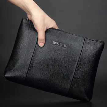 

Men Business Fashion Famous Brand Top Quality Genuine Leather Long Wallet Large Capacity 2 Fold Soft Leather Hand Bag Clutch Bag