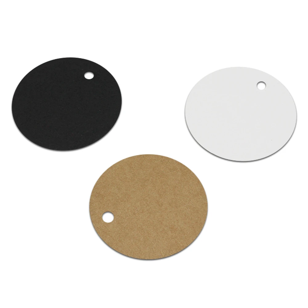 

Wholesale Diameter 5.5cm Blank Kraft Paper Circular Swing Tag Wish Greeting Cards Gift Embellishment DIY Card Price Clothing Tag