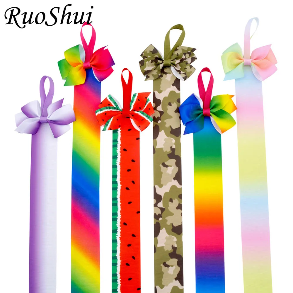 

Fashion Colorful Girls Hair Bow Holder Handmade Girl Barrette Holder Princcess's Hair Accessories 7 Colors Ribbon Bows Holder