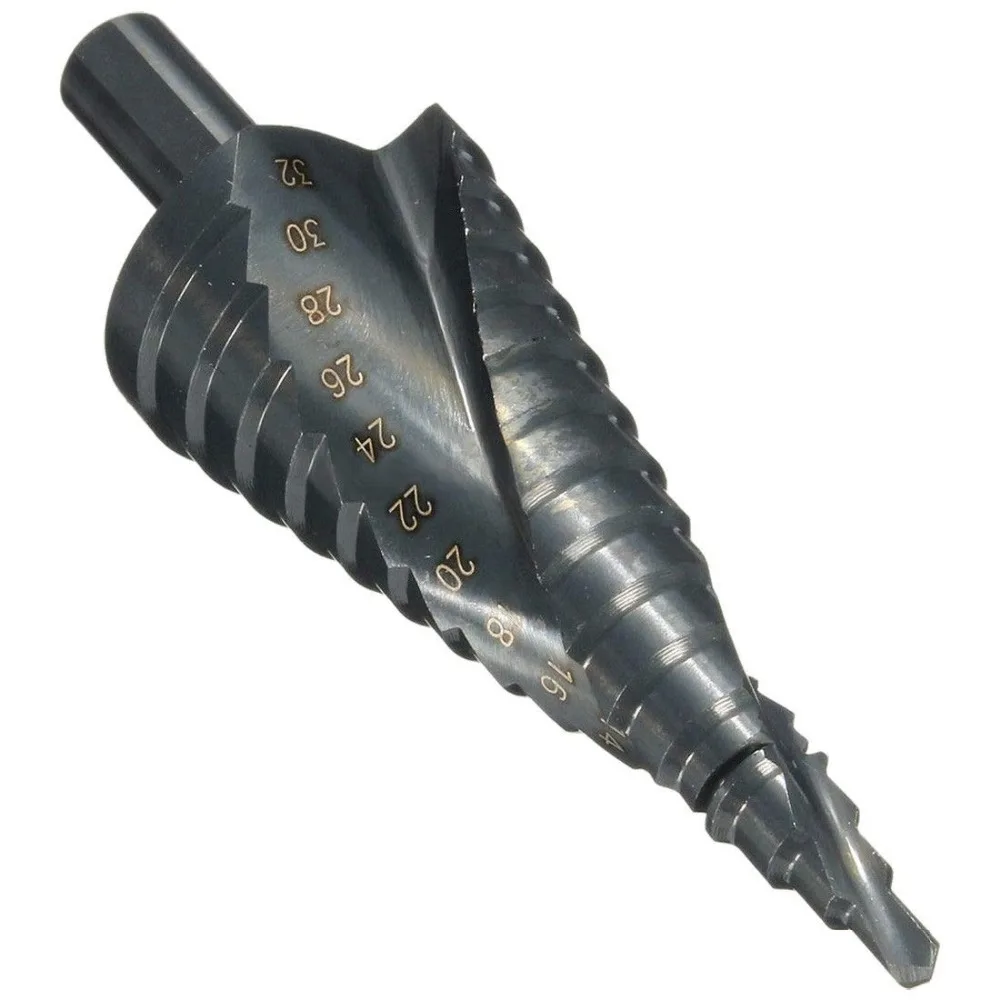 Drill Bit Set 3pcs HSS Cobalt Step 4-32MM High Speed Steel Nitrogen Spiral Triangle Shank for Metal Cone
