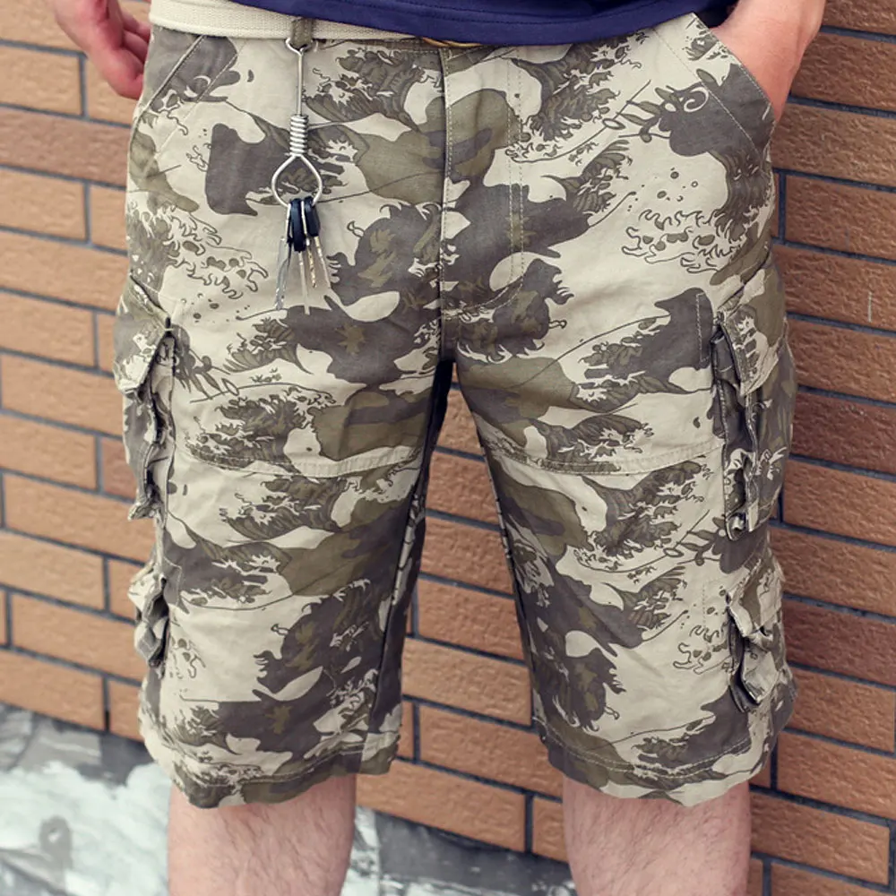 Лето Новое поступление мужские шорты Карго, хлопковые короткие штаны дизайнерские камуфляжные брюки 11 цветов Размер S M L XL XXL XXXL C888