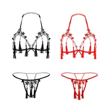 Женский сексуальный комплект с бюстгальтером, бюстгальтер без косточек, трусики без косточек, модное дамское нижнее белье с вышивкой и кисточками, белье с цветочным рисунком, комплект нижнего белья