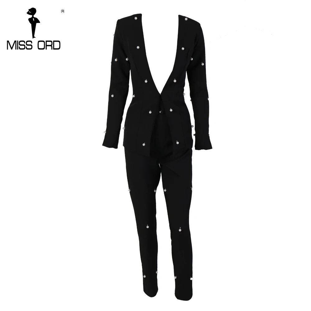 Женский комбинезон Missord однотонный с длинным рукавом и кнопками FT8720 2020|elegant