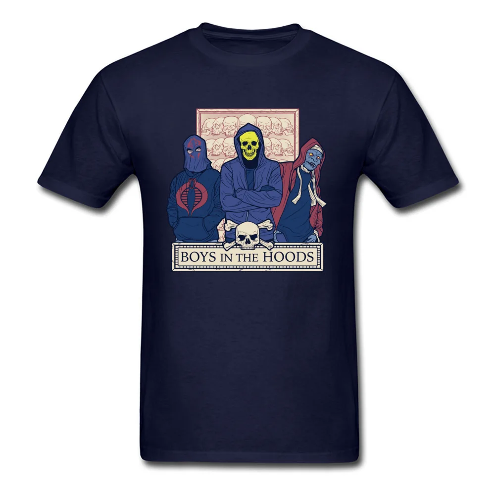Printed boyz in the hoodz 8754 Short Sleeve NEW YEAR DAY Tops Shirt Graphic Round Collar Pure Cotton Sweatshirts Mens T-shirts boyz in the hoodz 8754 navy