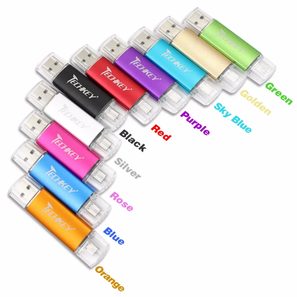 Новинка TECHKEY OTG usb 2,0 32gb usb флеш-накопитель 2,0 64gb флеш-накопитель 16gb memoria cel usb флеш-накопитель в подарок для samsung mobile