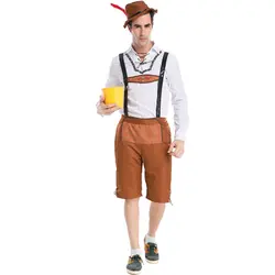 Пиво костюм Для мужчин; костюм для Октоберфеста взрослых комплект сцены Lederhosen Хэллоуин Костюмы баварский немецкий