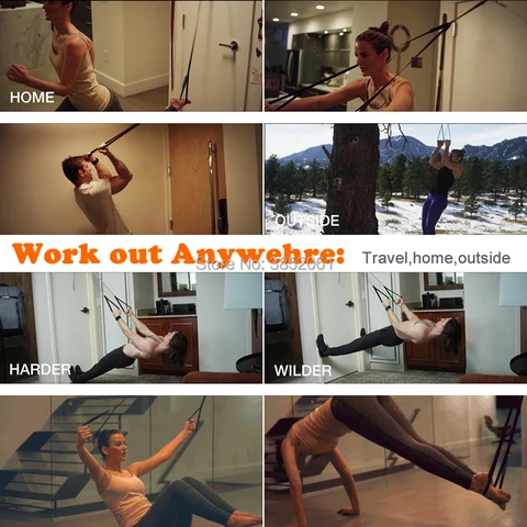 Treinamento da Força de Suspensão Treinador para ao ar Bolso Monkii Cinto Suspensão Sling Cintas Livre – Office Home Gym