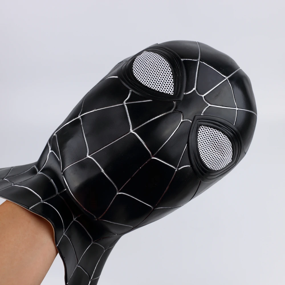 New Avengers Infinity War Superhero Spiderman Mask Red Black Cosplay Full Head adult party Halloween pvc mask prop (15)