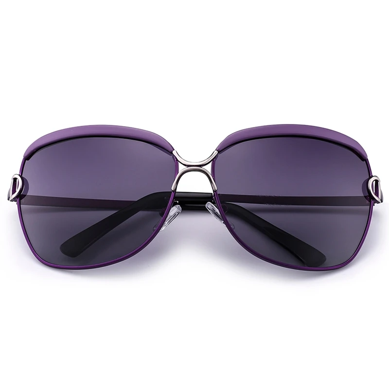 Для женщин Поляризованные солнцезащитные очки бренда класса «Люкс», дизайнерские крутые женские UV400 солнцезащитные очки, очки для вождения, Oculos De Sol Feminino - Цвет линз: Purple and Black