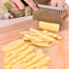Mrosaa из нержавеющей стали картофельные чипсы делая Овощечистка резак для овощей Кухонные ножи инструмент для фруктов нож аксессуары волнообразный резак