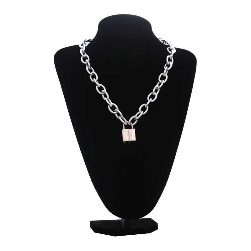 Ожерелье в стиле панк с замком на цепочке, женское/Мужское готическое колье на цепочке, ожерелье с подвеской в готическом стиле, эмо, модное ювелирное изделие