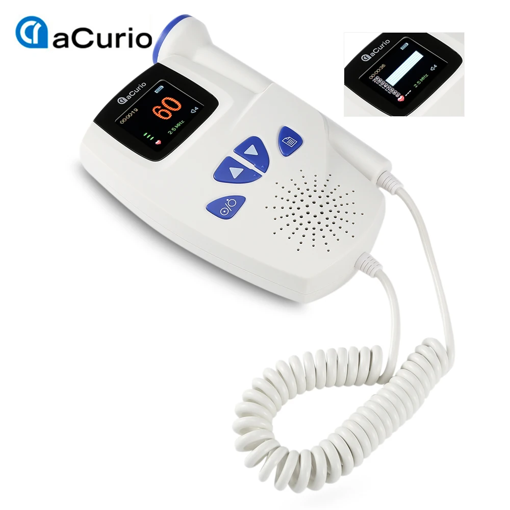 

ACurio AF-706 Fetal Doppler Detector LCD Display Portable Ultrasound Baby Doppler Heart Beat Rate Monitor Pregnant Gel Vascular