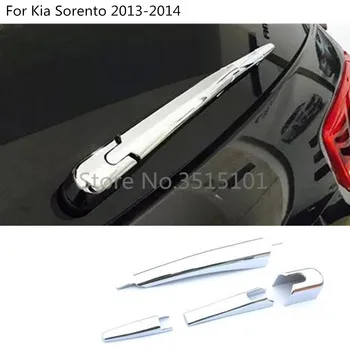 

Car ABS chrome car body rear back glass wiper wash nozzle frame trim tail window trim 3pcs for Kia Sorento 2013 2014