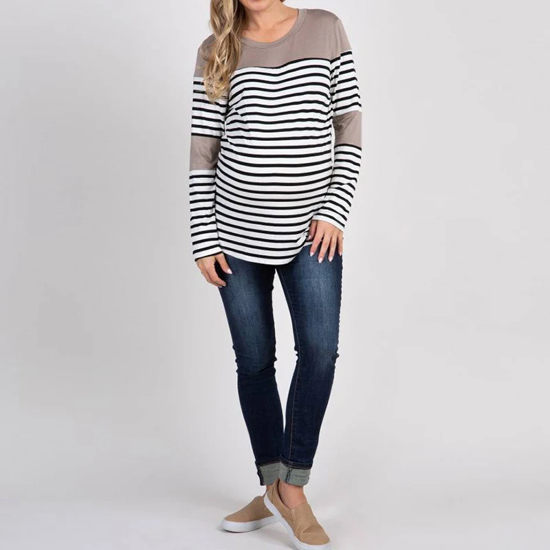 Women Fashion Casual Loose Blouse Shirts Woman Long Sleeve Striped O-Neck Blouse Shirt Wide Tops Femme Blusas Autumn Shirt Blusa