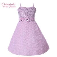 Cutestyles Girls Flower Dresses For Wedding And Party Silver Sequined Pink Lace Rose Camisole Dress Coast Dresses GD40322-6