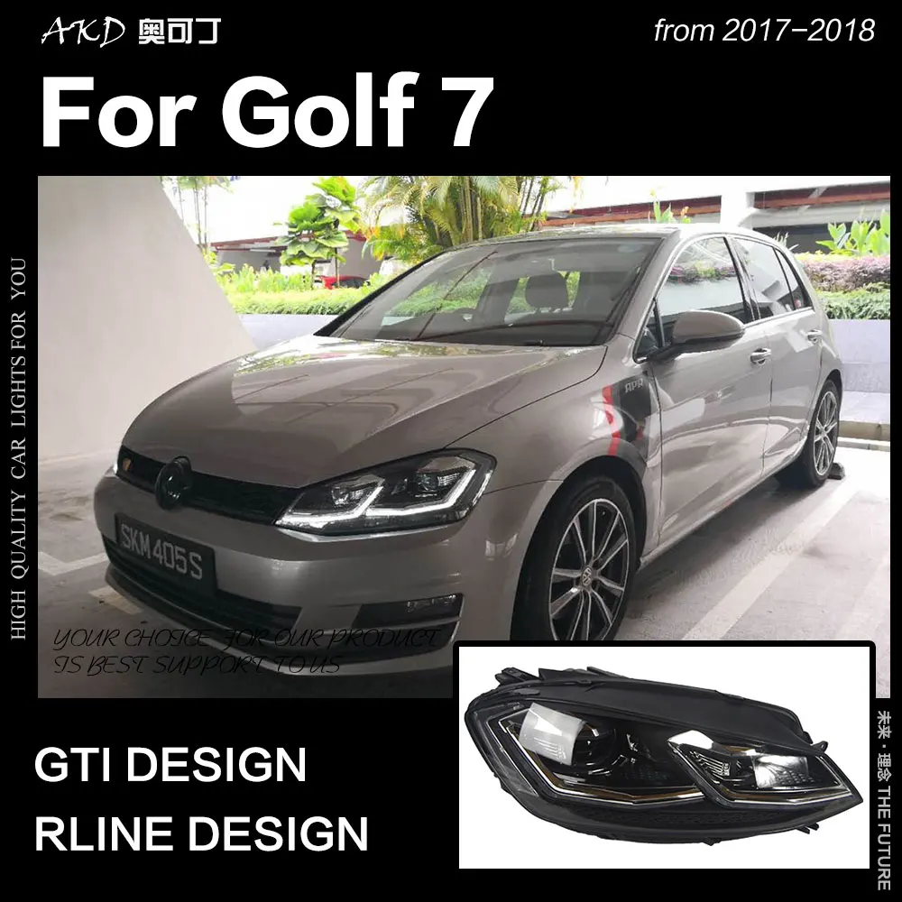  AKD Car Styling for VW Golf 7 MK7 LED Headlight Golf7.5 R LINE Design DRL Hid Dynamic Signal Head L - 32856071952