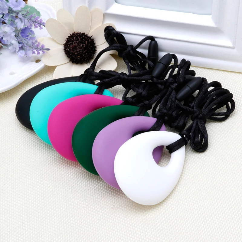 

Silicone Teardrop Pendant Baby Teething Necklace Teether Autism Sensory Chewing
