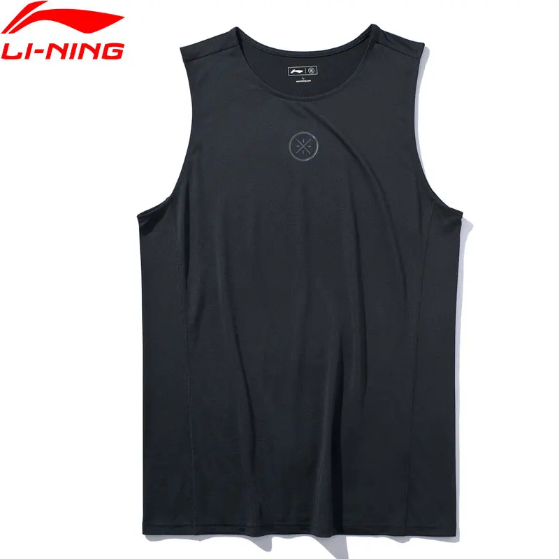 Мужская майка из полиэстера Li Ning облегающая дышащая Спортивная серии Уэйд AVSP085