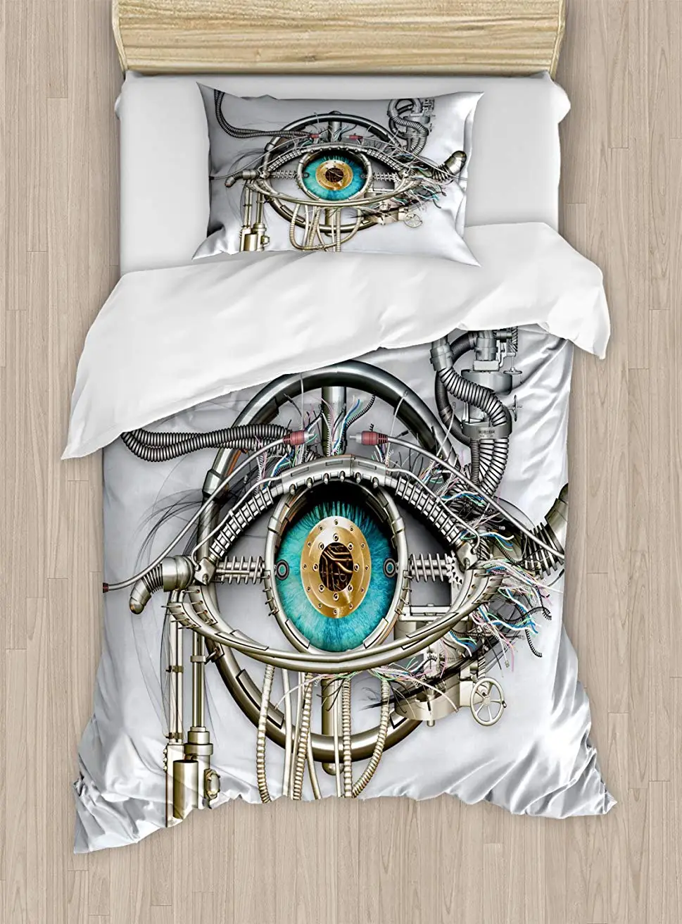 

Eye Duvet Cover Set Mechanical Design of an Eye Complex Machinery with Engineering and Technology Theme 2 Piece Bedding Set