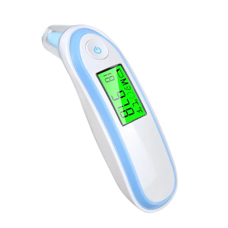 ЖК-цифровой инфракрасный бесконтактный термометр через ухо& лоб Измеление температуру тела ребенка и взрослого - Цвет: Blue