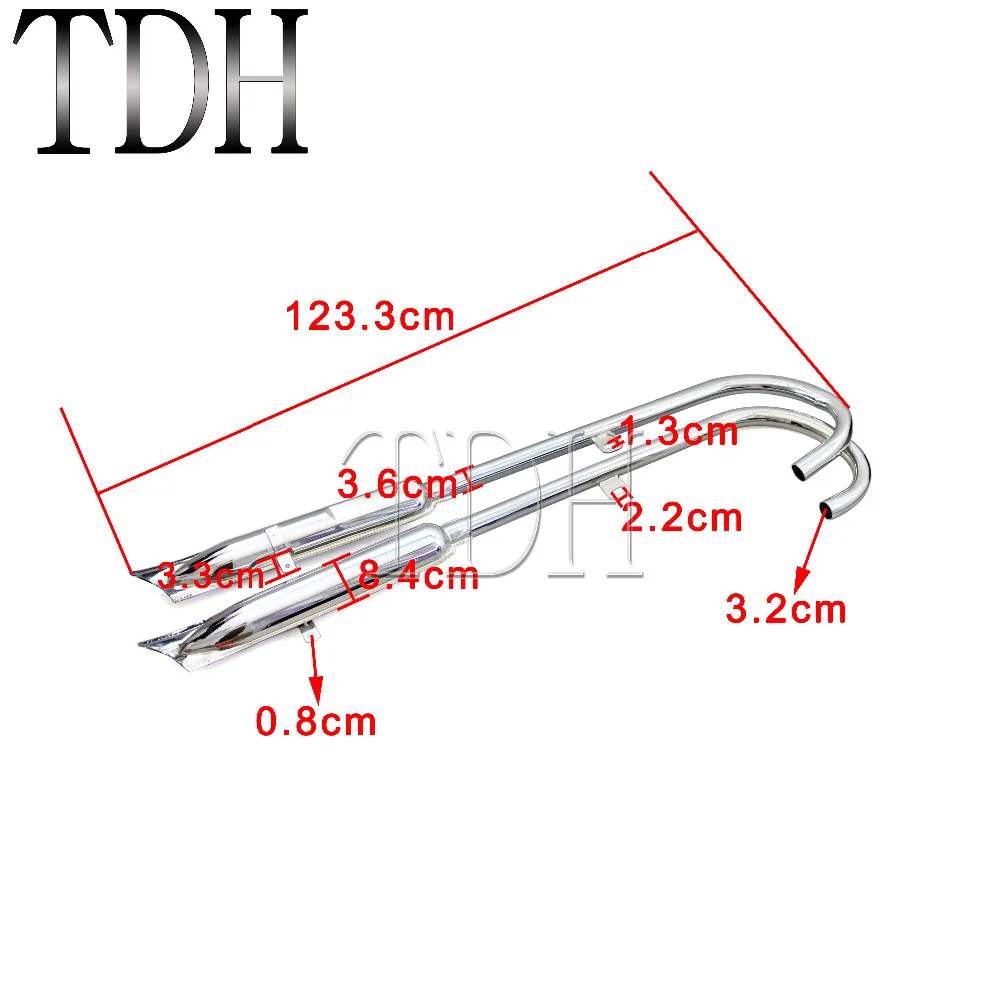 24HP хром Мотоцикл рыбий хвост спереди и сзади глушитель выхлопной трубы Ретро 750cc выхлопной глушитель выхлопной трубы для BMW K750 M1 M72 R71 R12