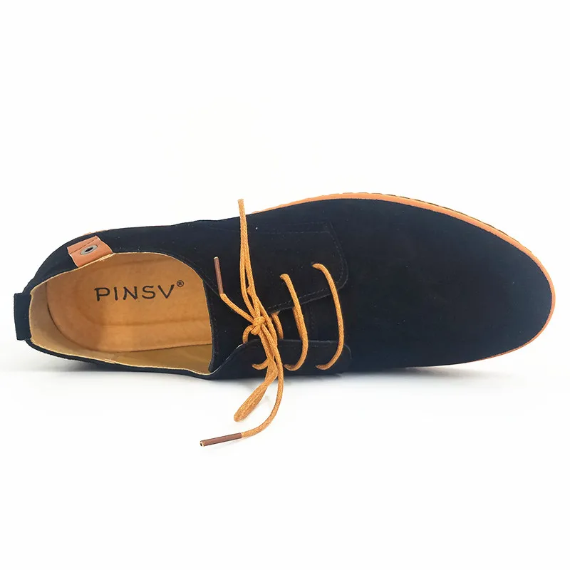 PINSV/Мужская обувь повседневная замшевая обувь мужские лоферы, черные оксфорды для мужчин, zapatos hombre, большие размеры 38-48, Erkek Ayakkab