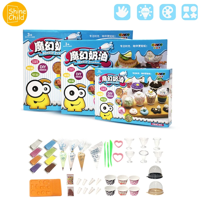 

Cream Puree Slime DIY Kitchen Butter Clay Colors Nontoxic Soft Playdough Charm Handmade Cake Container Putty Tools Kit Play Toys