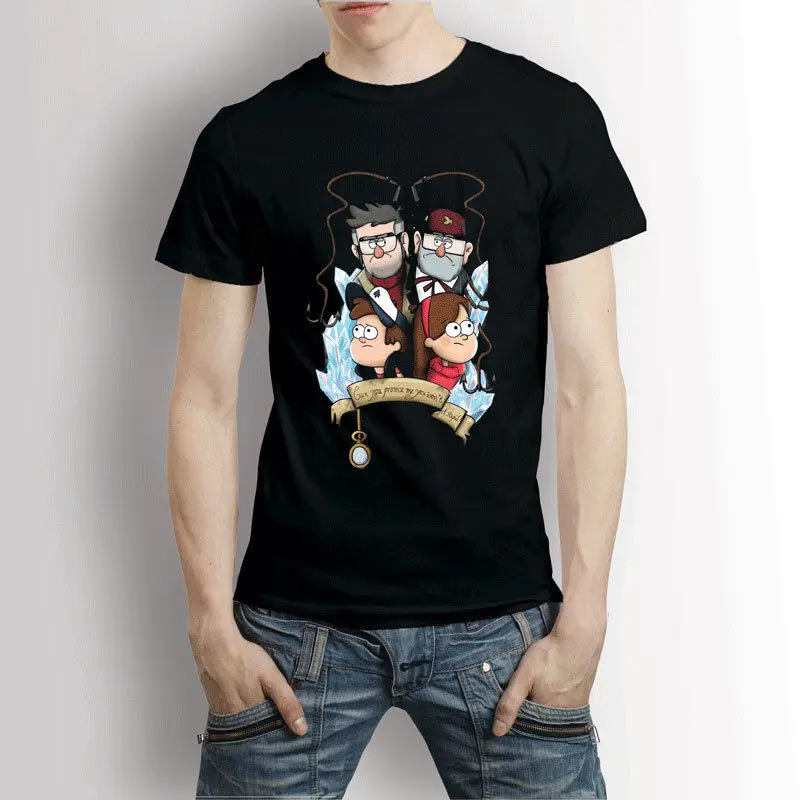 

Custom Gravity Falls Mabel Dipper and Stanley Men's T-Shirt TeeCartoon t shirt men Unisex New Fashion tshirt free shipping