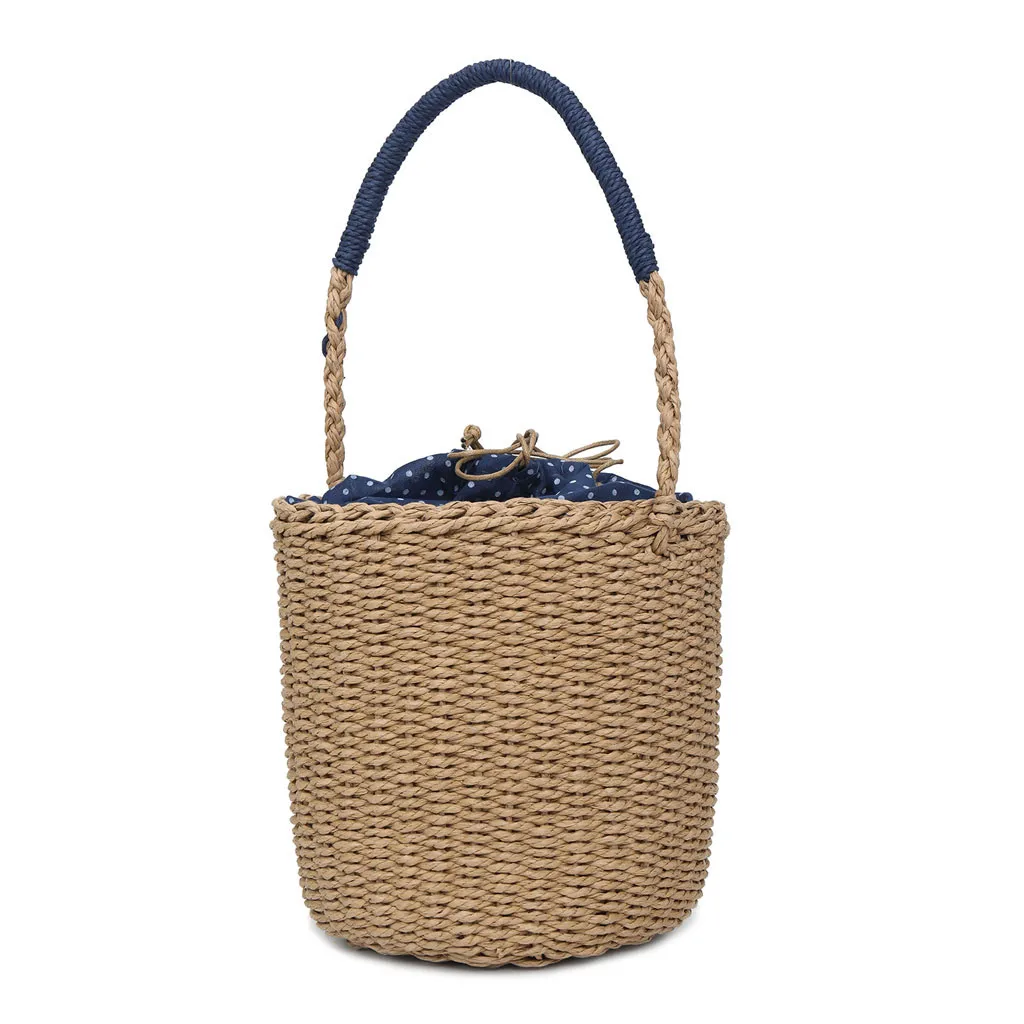 

OCARDIAN Handbag Women's Fashion pure color Shoulder Bag Straw Woven Bag for women Casual Wild Messenger Bucket Bag a13