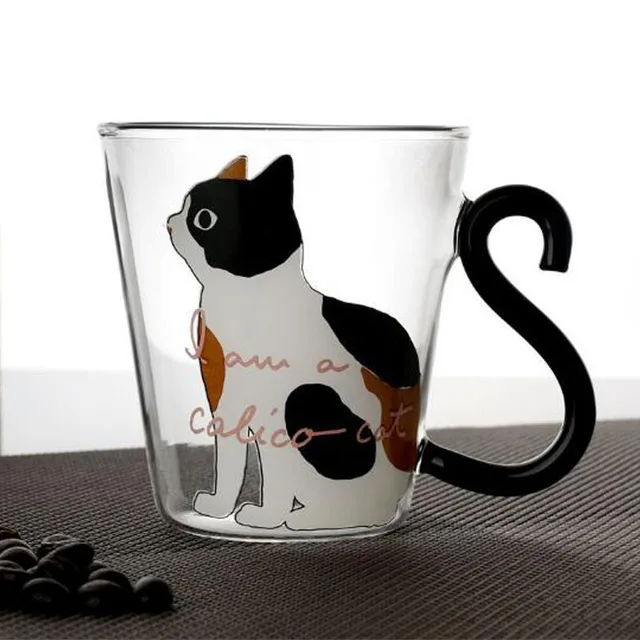 Cute Creative Cat Kitty Gl Mug Cup Tea Milk Coffee Cute Creative Cat Kitty Gl Mug Cup Tea Milk Coffee Cartoon Kitten Little