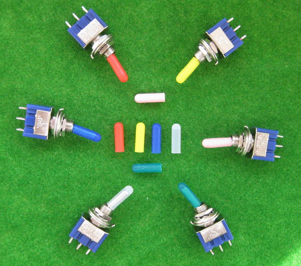 XPT03M 100pcs Different Colors Miniature Toggle Switch Covers Rubber