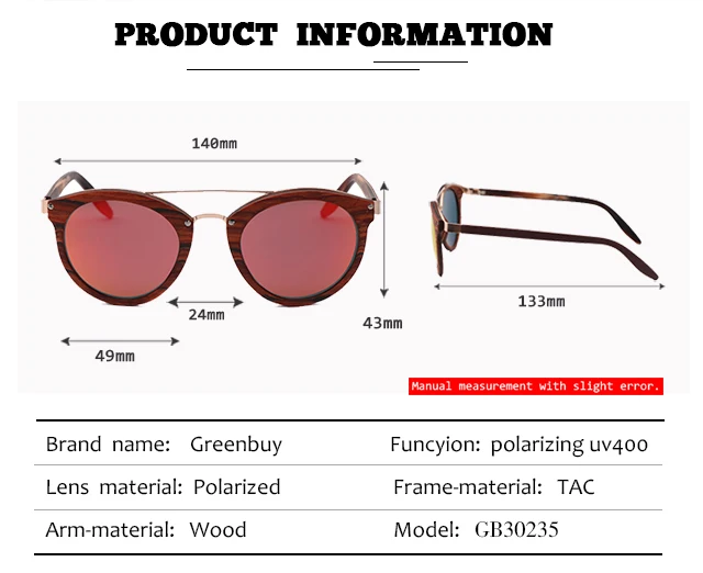 Лучшие продажи натуральной защиты окружающей среды Бамбуковые мужские солнцезащитные очки ретро солнцезащитные очки женские гравировальный логотип
