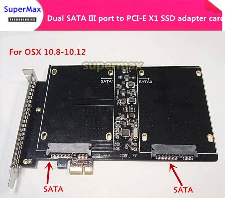 Двойной SATA III порт к PCI-E X1 SSD адаптер карты с винтами для Windows/ MACPRO/OSX 10 5-10 12/MP3.1-5.4/MACPRO