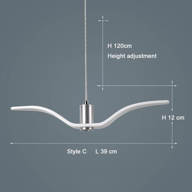 Светодиодный светильник в современном стиле, креативная люстра, индивидуальная люстра в виде чайки, лампа для чердака/бара/столовой, подвесное украшение для дома, дизайн - Цвет абажура: model C